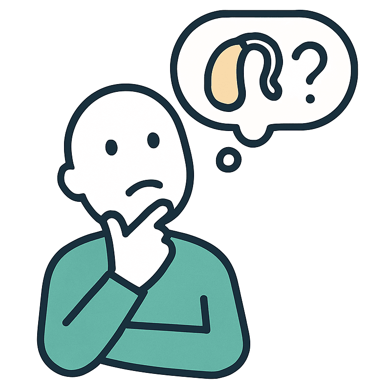 Icono de duda sobre audífonos